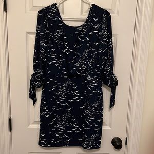 BCBG Generation NWT Navy Blue Dress with White Print Size 10